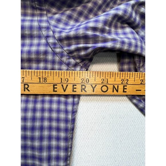 J Maverick Men's Slim Fit Button Up Shirt Size S Purple Blue White Check - Picture 7 of 9
